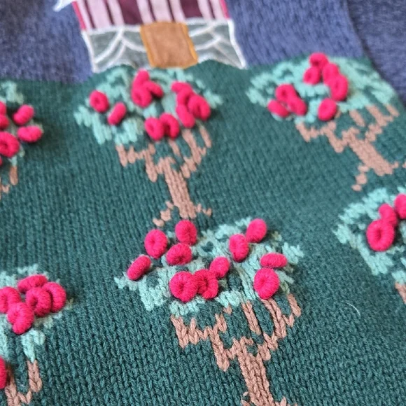 Northern Reflections Navy & Forest Green Village Applique Cardigan - Picture 8 of 8